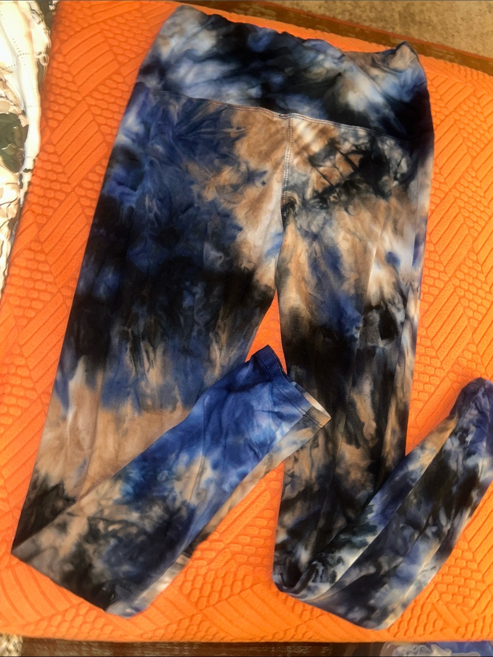 Tie-Dye Blue and Brown Leggings